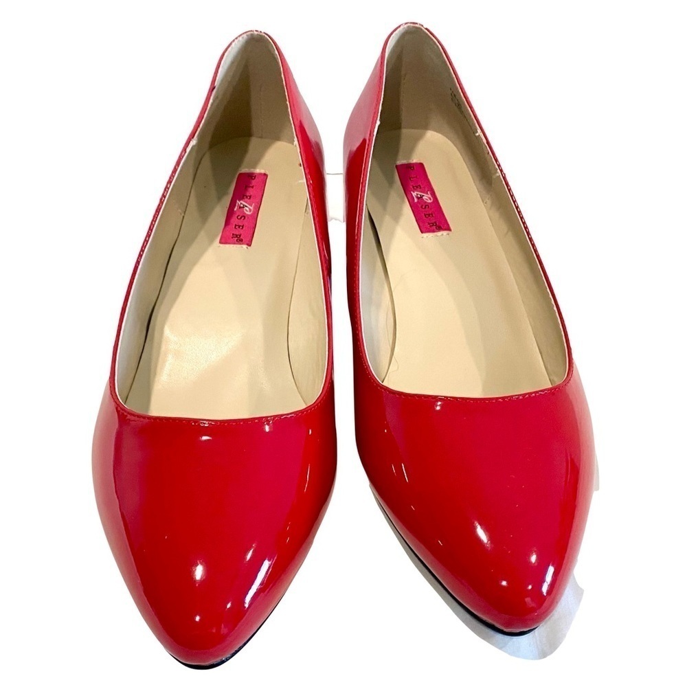 NEW—Pleaser FAB-420 Red Patent Leather 2” Kitten Heel, Office or Formal Size 14 - Picture 7 of 16
